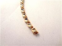 14K Gold Tennis Bracelet (32) Round Sapphires 1.8mm Size 7 Long