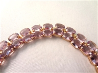 14K Gold Tennis Bracelet (52) Oval Amethysts 6x4mm (30) carats
