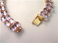 14K Gold Tennis Bracelet (52) Oval Amethysts 6x4mm (30) carats