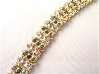 14K Gold Emerald and Diamond tennis Bracelet (69) Round Emerald 2.6mm (69) Diamonds