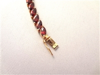 14K Gold Tennis Bracelet (38) Marquise Cut Garnet 6x3mm (9) Carats
