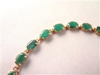 14K Gold Emerald Tennis Bracelet (23) Oval Emeralds 6x4mm (8) carats 