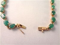 14K Gold Emerald Tennis Bracelet (23) Oval Emeralds 6x4mm (8) carats 