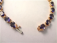 14K Gold Tennis Bracelet (20) Oval Iolites 7x4mm (10) carats