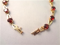 14K Gold and Garnet Tennis Bracelet (13) Round Garnets 3.5mm