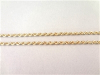 14K Gold Necklace Rope Chain 30 Long, .39 Troy Ounces