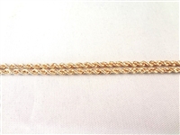 14K Gold Rope Chain Necklace 30 Long, .42 Troy Ounces