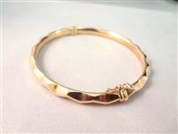 (3) 14K Solid Gold Bangle Bracelets Hinged Clasp Total Weight .54 Troy Ounces