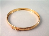 (3) 14K Solid Gold Bangle Bracelets Hinged Clasp Total Weight .54 Troy Ounces