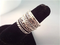 (6) Carolyn Pollack Southwest Sterling Silver Stackable Rings 