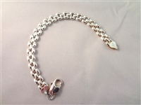 (4) Italian Sterling Silver Panther Style Bracelets TW 3.88 Troy Ounces