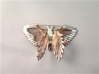 (2) Taxco Sterling Silver Butterfly Brooches Signed MWS 