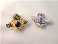 (12) Joan Rivers Bee Collection Brooches, Rhinestones/Enameled