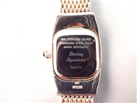 Sterling Silver Mesh Watch, Bracelet, and Ring Set 3.12 troy ounces tw