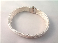 Sterling Silver Mesh Watch, Bracelet, and Ring Set 3.12 troy ounces tw