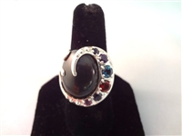 Carolyn Pollack Vintage Sterling Onyx Jewelry Suite Necklace, Pendant, Ring, Bracelet