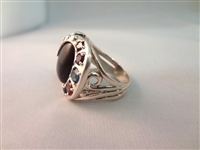 Carolyn Pollack Vintage Sterling Onyx Jewelry Suite Necklace, Pendant, Ring, Bracelet