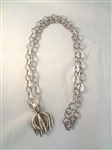 Carolyn Pollack Sterling Silver Squash Blossom Pendant Heavy Link Necklace