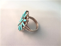 Zuni artist Ed Coyote Cooeyale Sterling Needlepoint, Cuff, Earrings, Ring, Necklace, Pendant