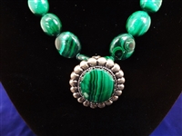 Carolyn Pollack Malachite Sterling Silver Jewelry Suite Necklace, Pendant, Ring, Bracelet