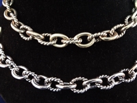 Carolyn Pollack Heavy Chunky Link Sterling Silver Chain and Bracelet