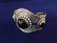 ATI Mexico Sterling Silver Heavy Hinged & Cuff Bracelet, Ring 