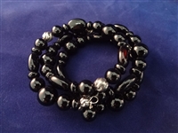 Carolyn Pollack Sterling Silver Onyx Jewelry Suite: Necklace, Pendant, Ring, (2) Bracelet