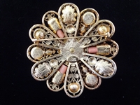Joan Rivers (4) Large Chunky Oversize Floral Brooches: Enameled, Rhinestones