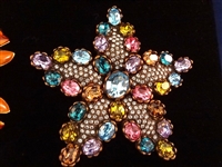 (6) Joan Rivers Vintage Swarovski Rhinestone/Enameled Brooches