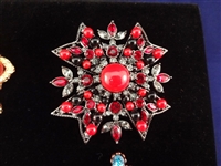 (6) Joan Rivers Vintage Swarovski Rhinestone/Enameled Brooches