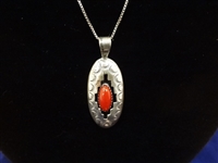 Southwest Sterling Silver Red Coral Jewelry Suite Necklace, Bracelet, Pendant, Earrings, Ring