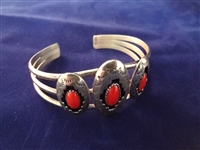 Southwest Sterling Silver Red Coral Jewelry Suite Necklace, Bracelet, Pendant, Earrings, Ring