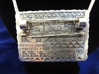 Sterling Silver Mestizo Series Pendant Amado Pena Jr. with Liquid Silver Multi Strand Necklace