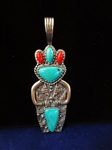 Carolyn Pollack (4) Kachina Doll Pendants Sterling Silver Turquoise