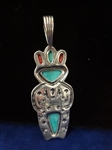 Carolyn Pollack (4) Kachina Doll Pendants Sterling Silver Turquoise