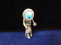 Carolyn Pollack (4) Kachina Doll Pendants Sterling Silver Turquoise