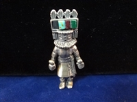Carolyn Pollack (4) Kachina Doll Pendants Sterling Silver Turquoise