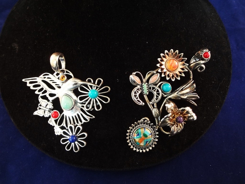 Carolyn Pollack Sterling Silver (2) Hummingbird, Butterfly Brooch RMT Collaborative
