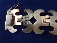(2) Chunky CII Taxco Mexican Sterling Bracelets 7.25, and 7.5 Long