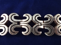 (2) Chunky CII Taxco Mexican Sterling Bracelets 7.25, and 7.5 Long