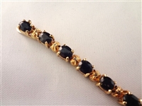 (2) Gold Plated Sterling Silver Tennis Bracelets; Sapphires, Rubies