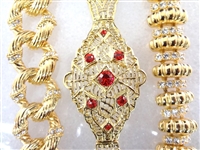 (4) Jacqueline Bouvier Kennedy Camrose and Kross Gold Tone Tennis Bracelets: 