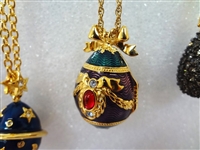 (4) Joan Rivers Faberge Egg Necklaces with Egg Pendants