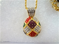 (2) Joan Rivers Faberge Egg Necklaces with Egg Pendants