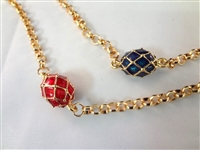(2) Joan Rivers Faberge Egg Necklaces with Egg Pendants