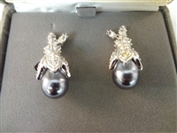 (2) Large Oversize Nolan Miller Brooches (1) Matching Earrings in Original Boxes