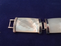 (4) Sterling Silver Mother of Pearl Cabochon Bracelets