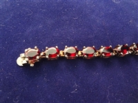 (3) Sterling Silver and Garnet Tennis Bracelets