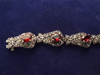 (3) Sterling Silver and Garnet Tennis Bracelets
