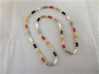 14K Gold Multi Color Jade Jewelry Suite: Ring, Bracelet, Necklace
